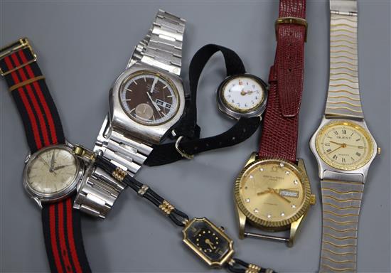 Six assorted wrist watches including Seiko.